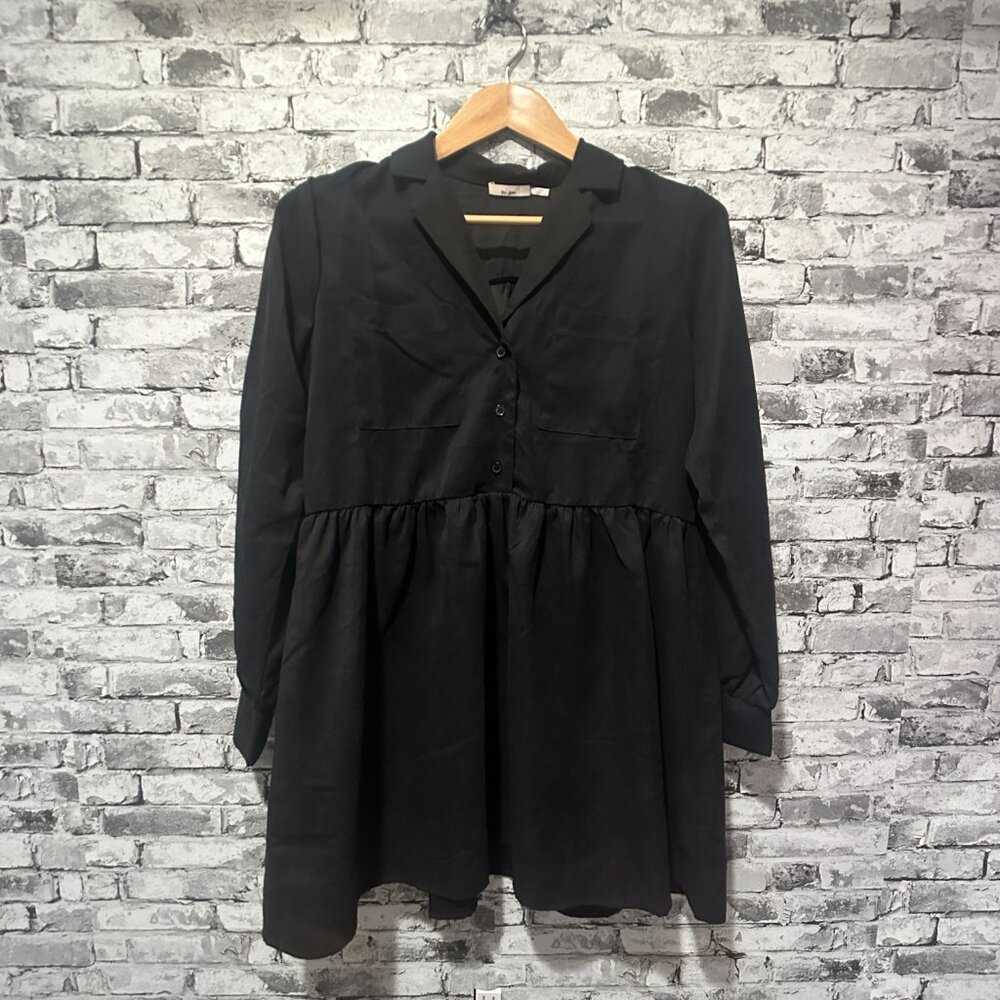 EUC Mi Ami Women's Black Blouse Long Sleeve Size Large